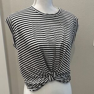 Black and White Stripe Contemporary Top